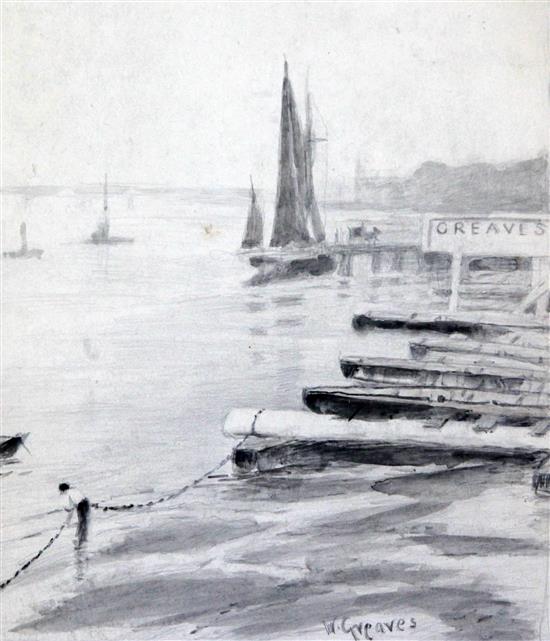 Walter Greaves (1846-1930) Nocturne, Thames, 12.5 x 9in.
